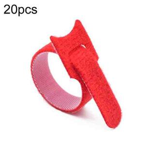 20pcs Nylon Fixed Packing Tying Strap Data Cable Storage Bundle, Model: 12 x 200mm Red