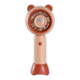 USB Handheld Fan Mini Portable Desktop Cute Cartoon Fan(Brown Bear)