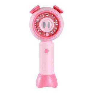 USB Handheld Fan Mini Portable Desktop Cute Cartoon Fan(Pink Pig)
