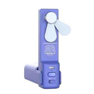 PS-J009 4-In-1 LED Light Buzzer Alarm Mini Folding Handheld Fan(Navy Blue)