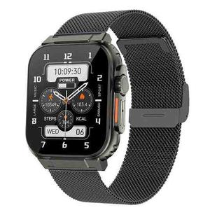 A70 1.96 Inch Health Monitoring Multifunctional IP68 Waterproof Bluetooth Call Smart Watch(Black Steel)