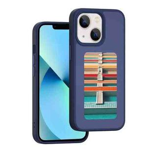 For iPhone 13 NFC Four-Color E-ink Screen DIY Phone Case(Blue)