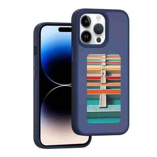 For iPhone 14 Pro NFC Four-Color E-ink Screen DIY Phone Case(Blue)