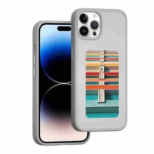 For iPhone 14 Pro Max NFC Four-Color E-ink Screen DIY Phone Case(Gray)