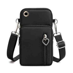 Crossbody Mobile Phone Bag Vertical Wallet Wrist Pouch With Arm Band for Women, Style: Black 