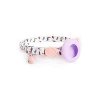 For AirTag Pet Collar Holder Print Design Case with Bell and Safety Buckle, Style: Pineapple Parrot