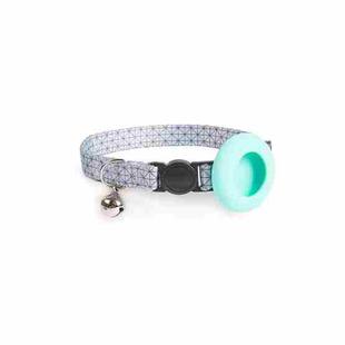 For AirTag Pet Collar Holder Print Design Case with Bell and Safety Buckle, Style: Gray Grid