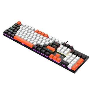 XUNSVFOX K50 Gaming Computer Mechanical Feeling Wired Keyboard(White And Orange)
