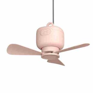 USB Plug-in Version Small Ceiling Fan Camping Outdoor Portable Hanging Fan(Pink)