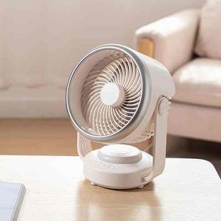 Air Circulation Fan Automatic Oscillating Head Desktop Fan With LED Light(White)