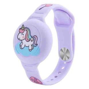 For Airtag Cartoon Watch Strap Locator Silicone Protective Cover Anti-lost Device Case(Unicorn)