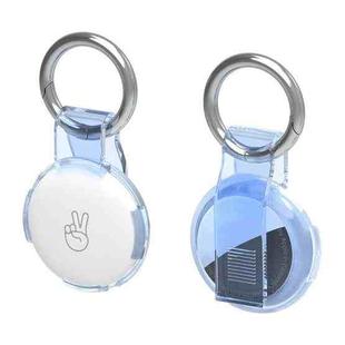 For Airtag Back Clip Keychain Locator Protective Case Anti-lost Device Cover(Transparent Blue)