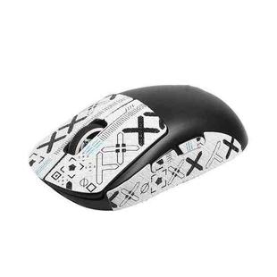 For Logitech GPW 2-Generation Mouse Anti-Slip Stickers Absorb Sweat Paste, Color: White Print Half Surround