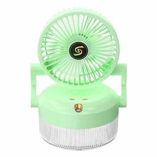 USB Charging Folding Desktop Spray Humidification Fan with Night Light(Green)