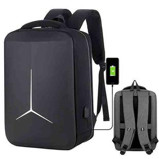 17 inch Multifunctional Waterproof Business Sports Laptop Backpack with USB Port(Black)