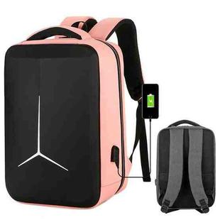 15 inch Large-Capacity Waterproof Business Commuter Laptop Backpack with USB Port(Simplified Pink)
