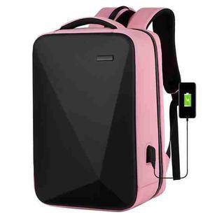 16 inch Large Capacity Password Lock Anti-Theft Laptop Backpack With USB Port(Pink)