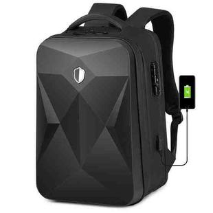 17 inch Password Lock Large Capacity Waterproof Laptop Backpack with USB Port(Black)