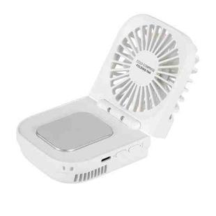 USB Charging Folding Outdoor Handheld Mini Cold Compress Fan Desktop Cooling Fan(White)
