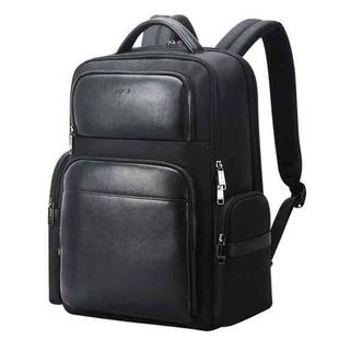 Bopai 61-125031 Large-capacity First-layer Cowhide Business Laptop Backpack With USB+Type-C Port(Black)