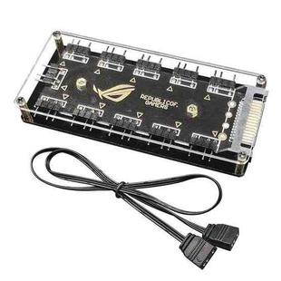 Computer Motherboard ARGB Hub 1 Point 10 HUB Chassis Fan Light Synchronous 5V 3 Pin Docking Station Splitter