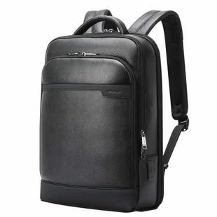 Bopai 61-122391 Large-capacity First-layer Cowhide Business Laptop Backpack With USB+Type-C Port(Black)