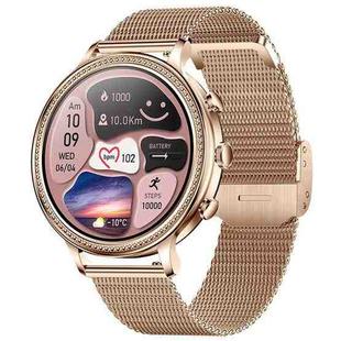 V60 1.39 Inch Health Monitoring Multifunctional Waterproof Bluetooth Call Smart Watch, Color: Gold Steel