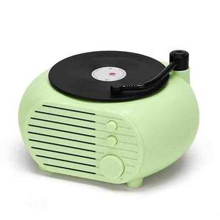 Retro Mini Record Player Wireless Bluetooth Speaker Multifunctional Card Desktop Speaker(Green Black)