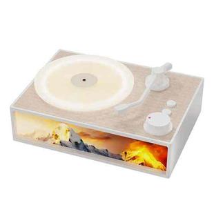 Light Painting Vinyl Record Player Diffuser Wireless Bluetooth Speaker(Elegant White)