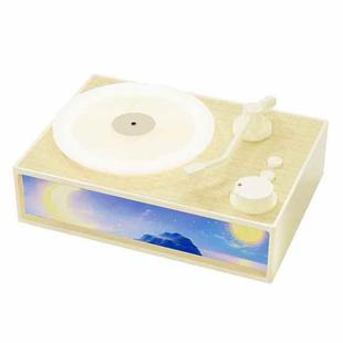 Light Painting Vinyl Record Player Diffuser Wireless Bluetooth Speaker(Creamy Yellow)