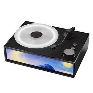 Light Painting Vinyl Record Player Diffuser Wireless Bluetooth Speaker(Black)