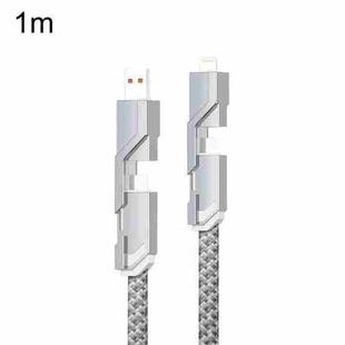 Mechatronic 4 In 1 Charging Cable Cell Phone Fast Charging Data Cords, Length: 1m(Silver Gray)