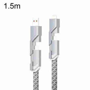 Mechatronic 4 In 1 Charging Cable Cell Phone Fast Charging Data Cords, Length: 1.5m(Silver Gray)