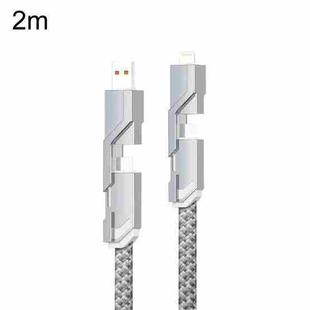 Mechatronic 4 In 1 Charging Cable Cell Phone Fast Charging Data Cords, Length: 2m(Silver Gray)