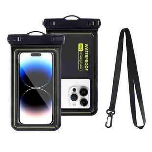 For 6.9-Inch Phone Outdoor Swimming Touch Screen Floating IPX8 30m Waterproof Bag(Black Green)