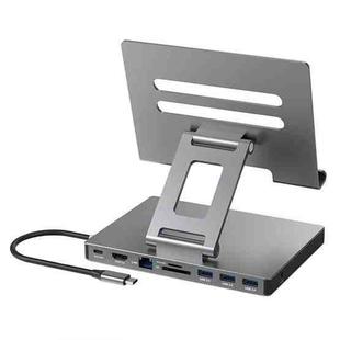 Blueendless 4K/60Hz Multifunctional Folding Tablet Type-C Docking Station Bracket, Spec: 9-in-1