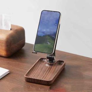 Walnut Desktop Mobile Phone Stand Lifting Folding Tablet Holder with Tray Base