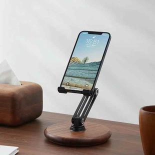 360 Degree Rotating Walnut Mobile Phone Holder Foldable Tablet Stand