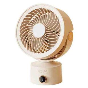 WT-F70  Oscillating Desk Fan  3-Speed Digital  Display, 4-Hour Timer, Adjustable Tilt Angle, Built-In 4000 MAh Battery(Apricot)