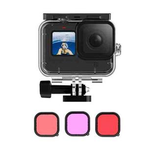 TELESIN GP-WTP-901 45m Diving Shell, For GoPro HERO12 Black / HERO11 Black / HERO10 Black / HERO9 Black Shell+Filter Set