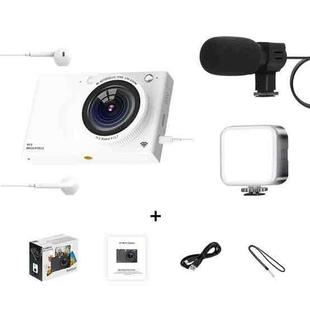 High-Definition CCD Digital Camera 64 Million WiFi Card Camera, Color: White + Microphone/Fill Light/Headphone Cable