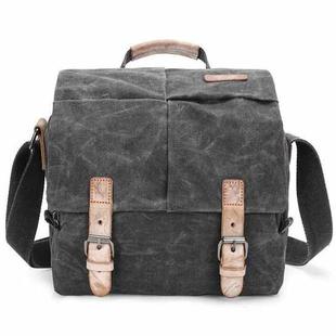 Camera Shoulder Messenger Bag Batik Canvas Waterproof Photography SLR Camera Bag(Dark Gray)