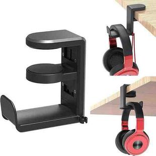 Deskside Clip 360 Degree Rotatable Headphone Holder(Black)