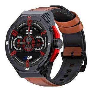 LOKMAT COMET2 PRO 1.46-Inch 5ATM Waterproof Bluetooth Call Smart Watch, Color: Brown Leather