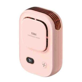 HX-150A Outdoor Digital Display Silent USB Charging Bladeless Waist Hanging Neck Fan(Pink)
