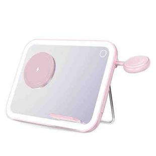 15W 3-in-1 MagSafe Magnetic Folding LED Makeup Mirror Night Light Wireless Charger(Pink)