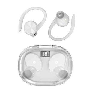 Stereo Hanging Ear Bluetooth Earphones With Digital Display Charging Compartment(White)
