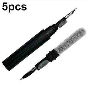 5pcs SM-116 3-in-1 Multifunctional Bluetooth Earphone Cleaning Pen Keyboard Cleaning Brush Set(Black)