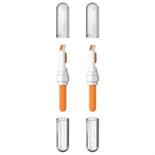 2pcs 3-in-1 Multi-purpose Bluetooth Earphone Cleaning Pen Keyboard Cleaning Brush(Orange)