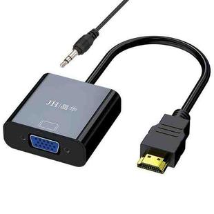 JINGHUA HDMI To VGA Adapter Cable Laptop Video Converter, Color: With Audio Black